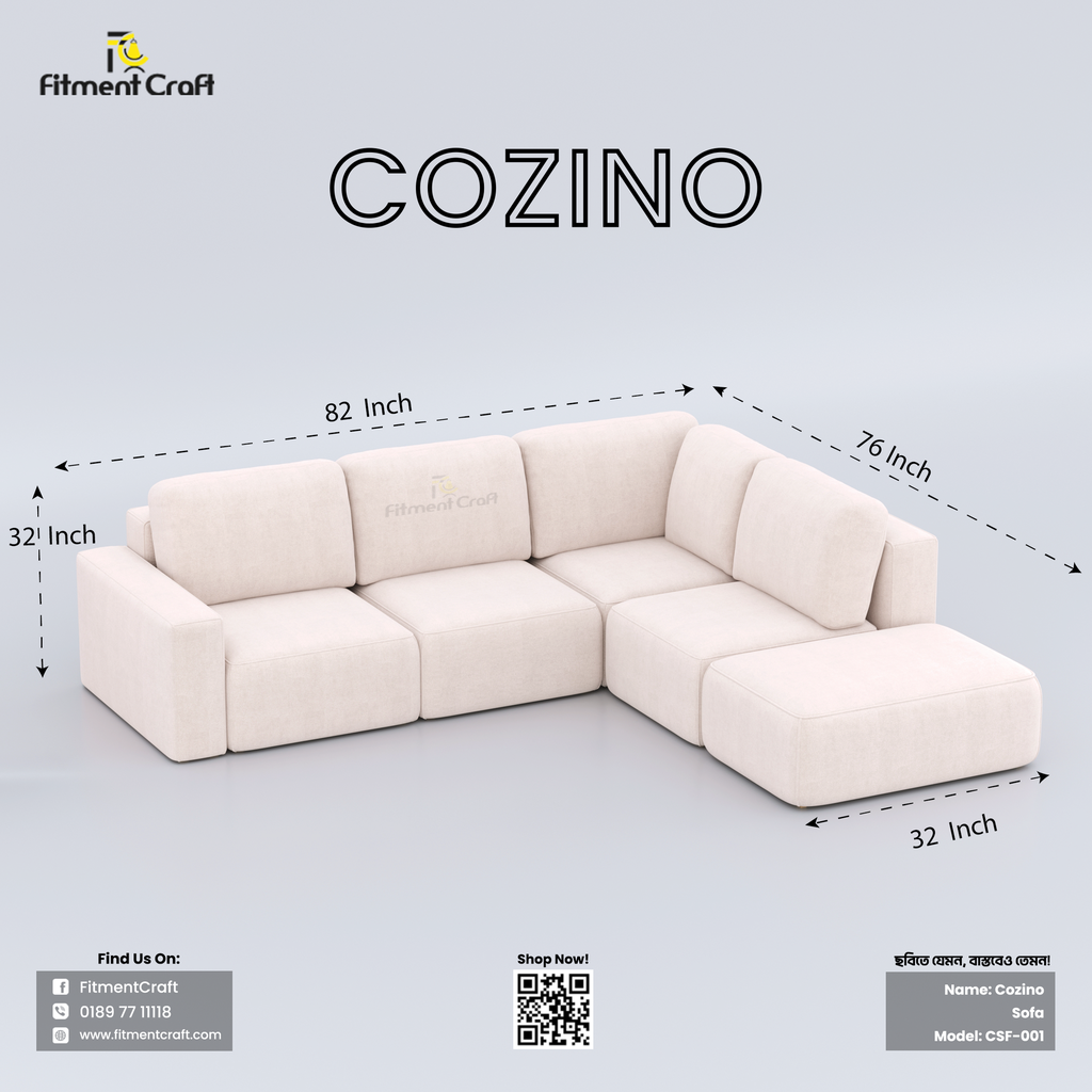 Cozino L-Shaped Velvet Sofa – Ultimate Comfort for Modern Homes | CSF-001 