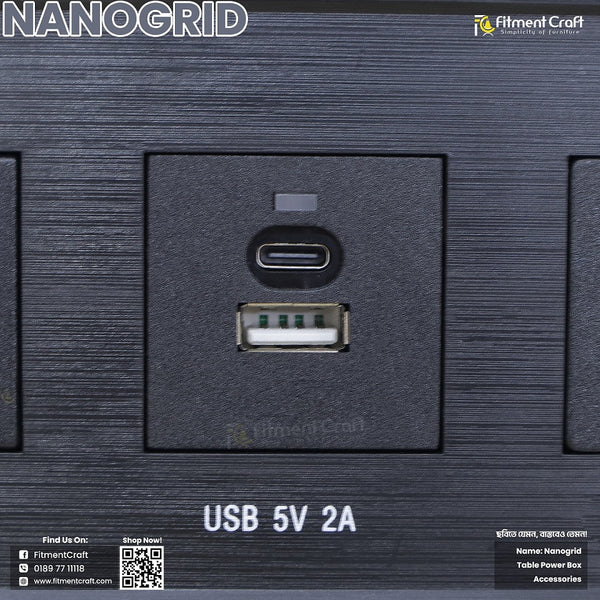 Nano Grid - Table Power Box with wareless Charging