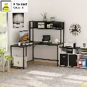 Modern L-Shape Desk with Hutch Bookshelf | TV9-003