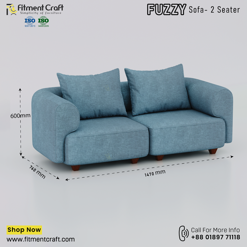 Fuzzy 2 Seater Sofa - HSV2-002