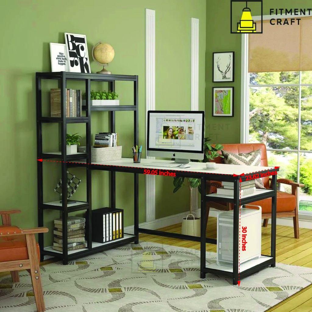 Large Study Table with Shelve | TV14-005