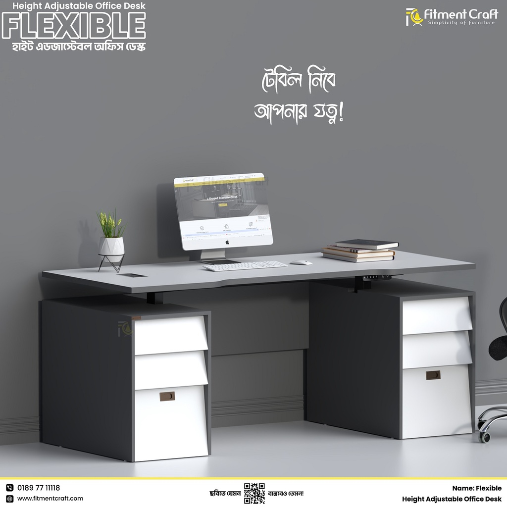 Flexible - Height Adjustable Executive Desk