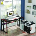 L Shaped Computer Desk,  Executive Office Desk with File Cabinet | TV5-002