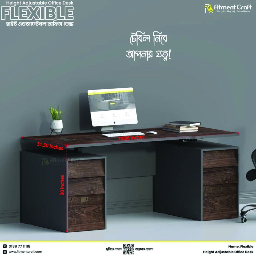 Flexible - Height Adjustable Executive Desk