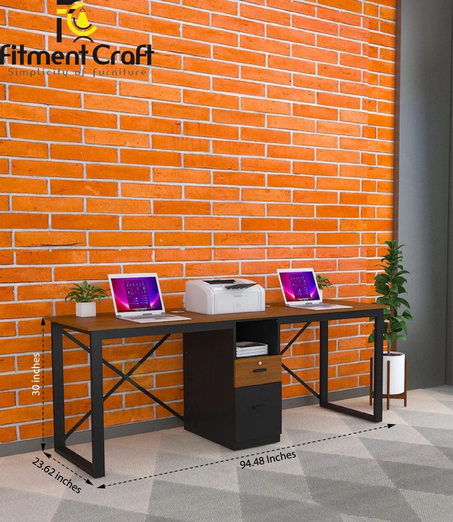 Double Seater Workstation with Drawer | TV24-002