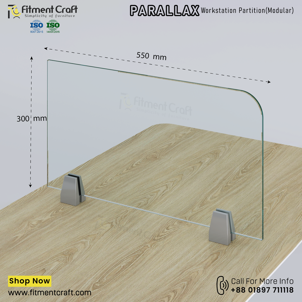 Parallax-Workstation Modular Partition (550X300X8mm) । WSMP-ORG-002