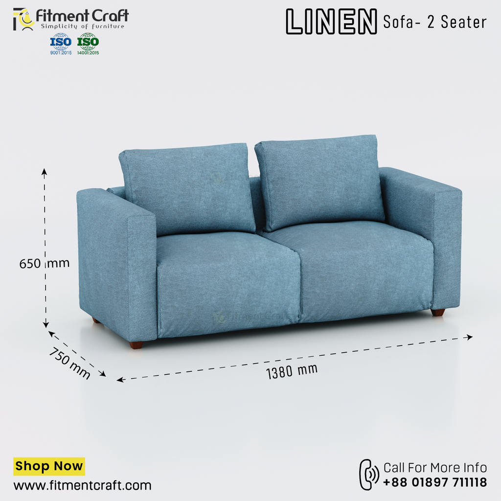 Linen 2 Seater -Sofa । HSV2-018