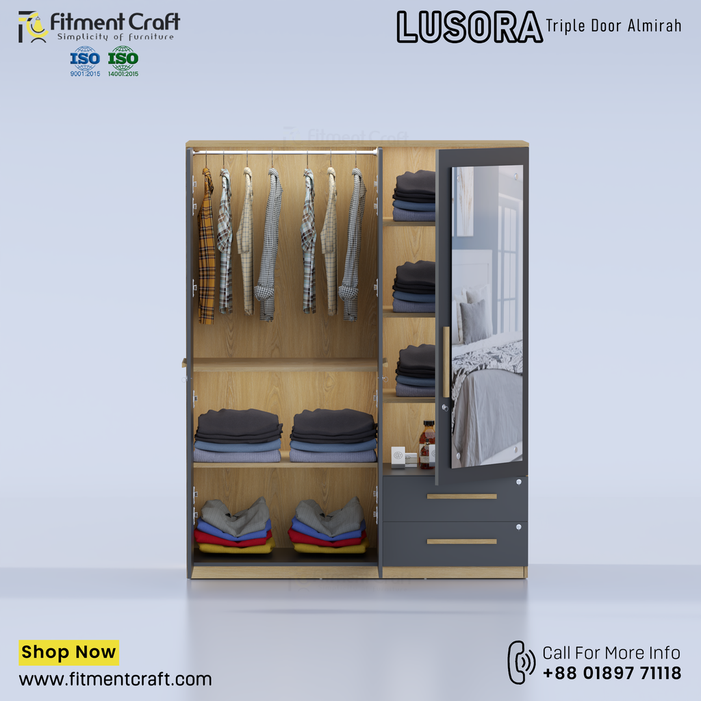 Lusora-Triple Door Almirah । BAV3-016