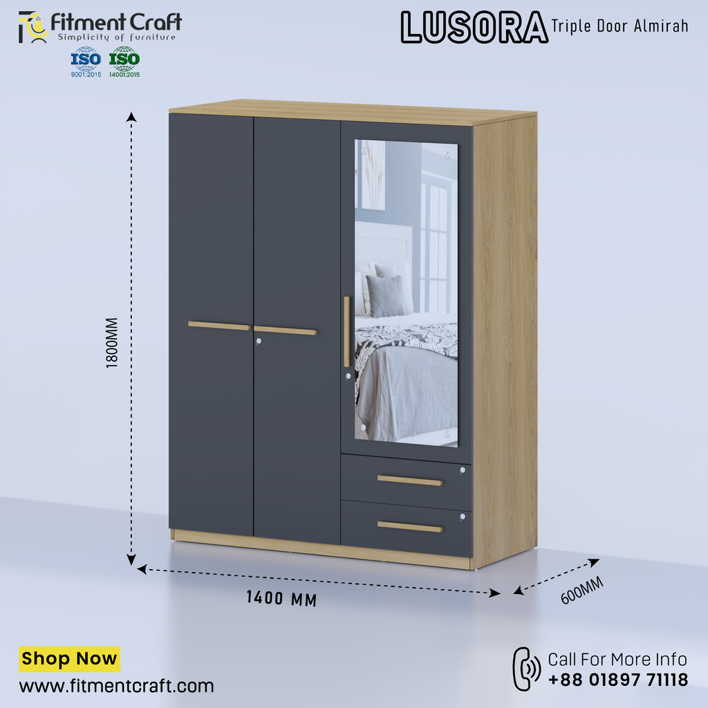 Lusora-Triple Door Almirah । BAV3-016