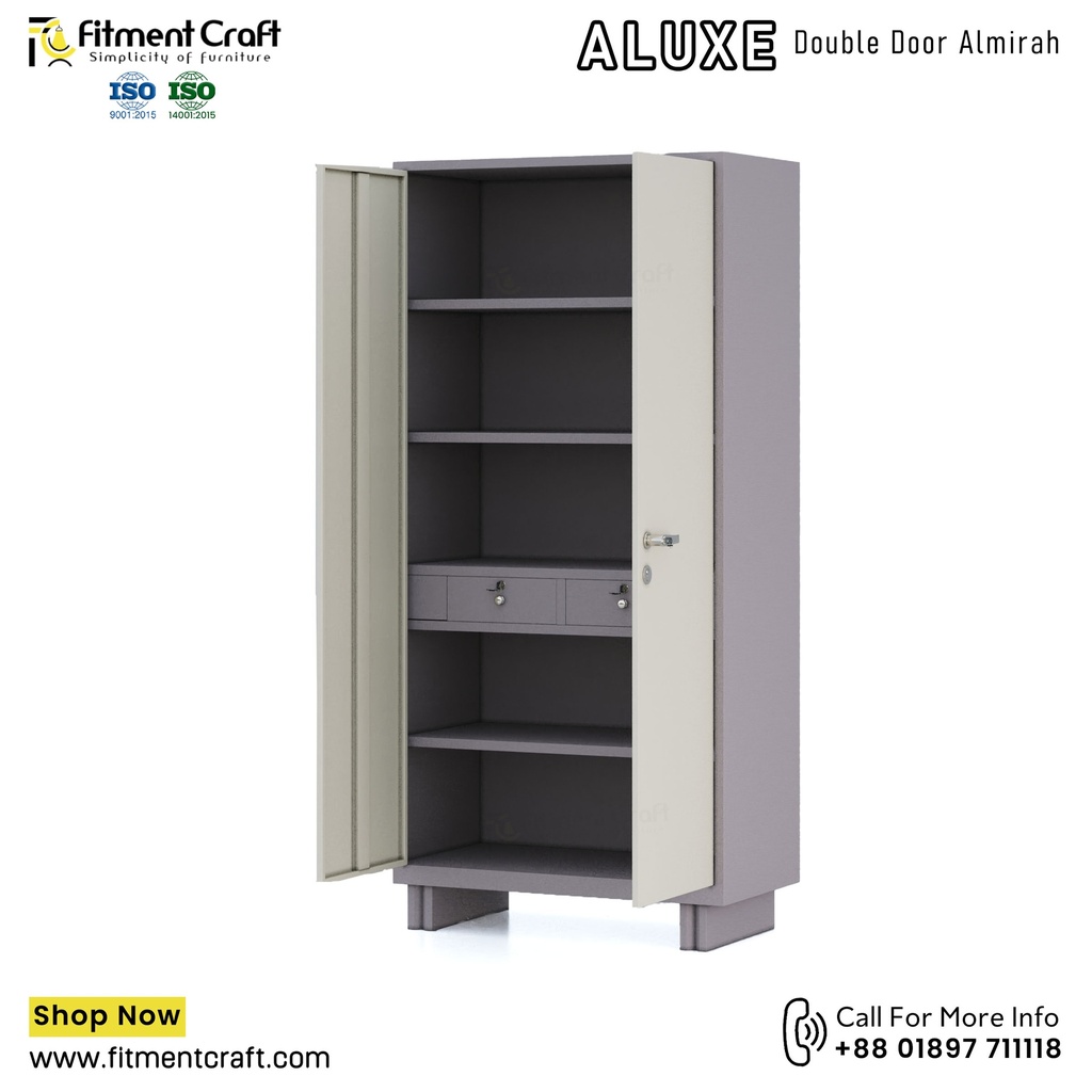 ALUXE-Double-Door-Almirah(with Drawer) । OAMFD-002