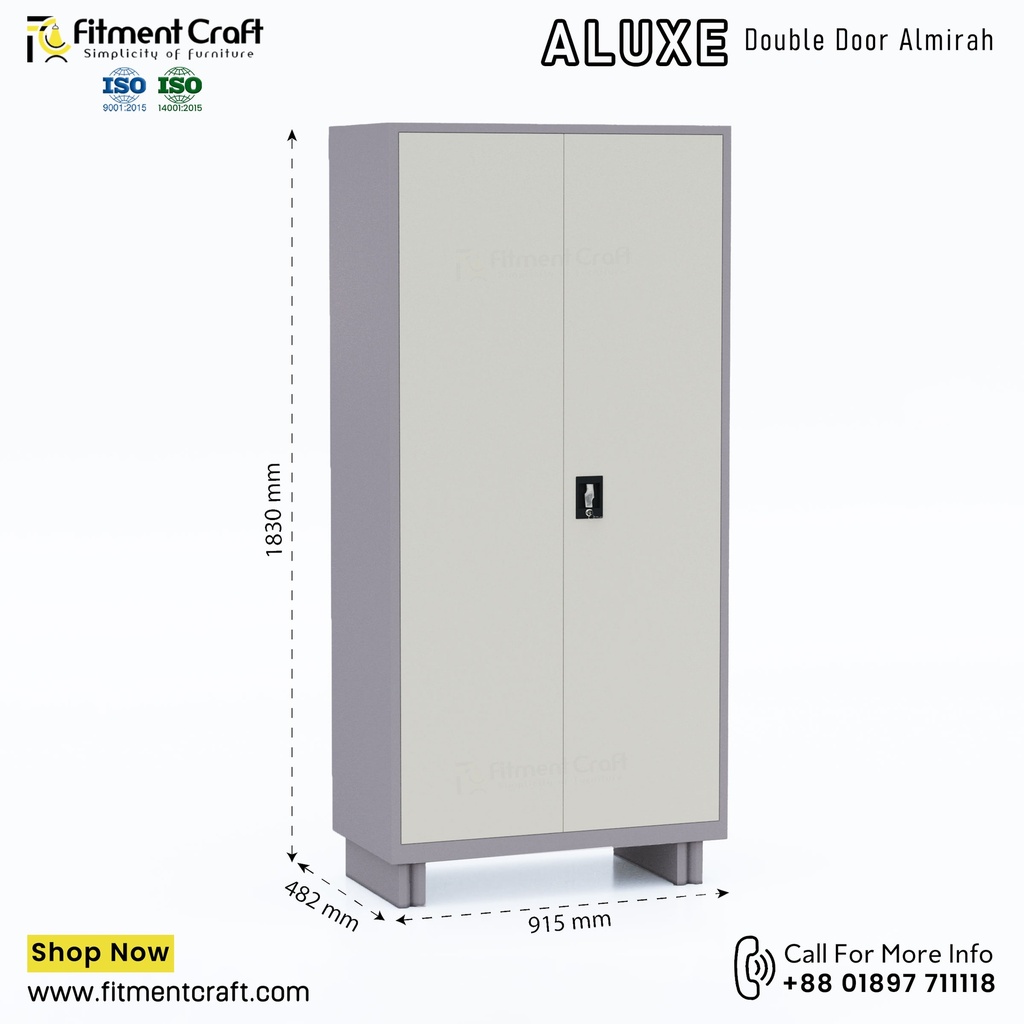 ALUXE-Double-Door-Almirah(with Drawer) । OAMFD-002