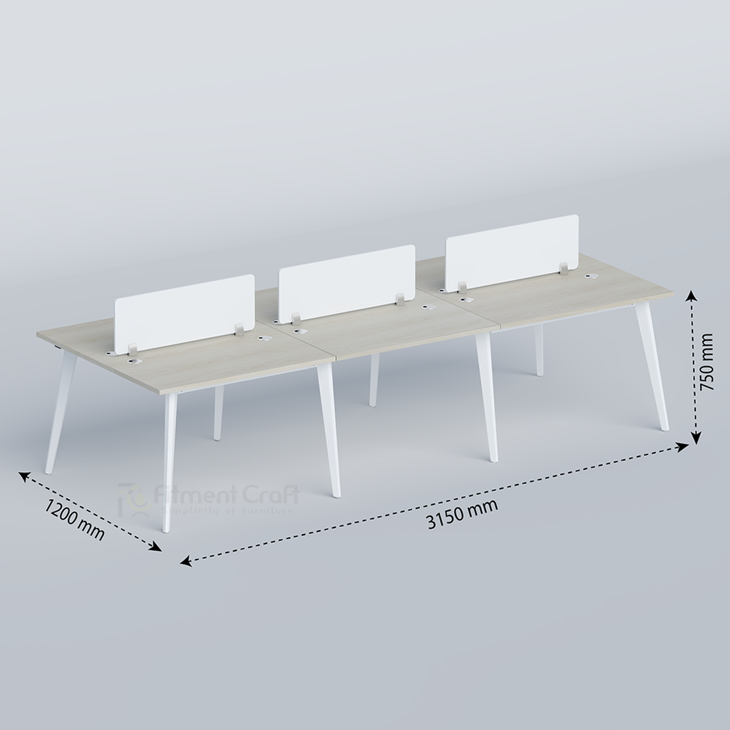 Zenora Six-Seater Workstation