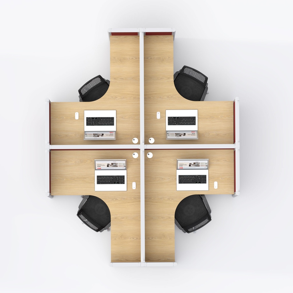 Movex circular Four Seater Workstation V2