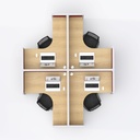 Movex circular Four Seater Workstation V2