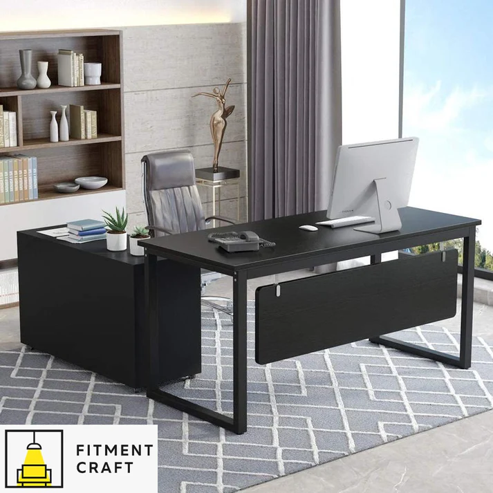 Regent - Executive Office Desk with File Cabinet | TV5-003