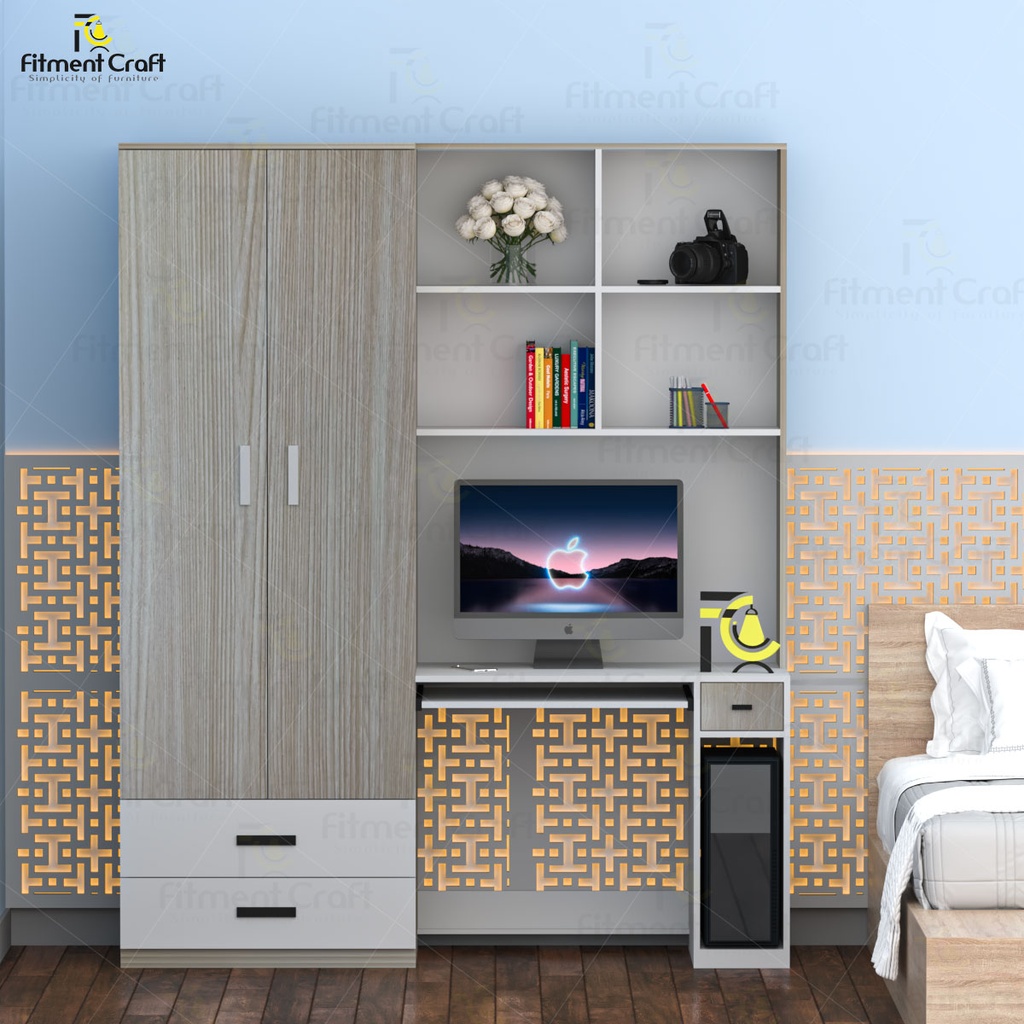 Modern Wardrobe cum Study Table | TV2-002