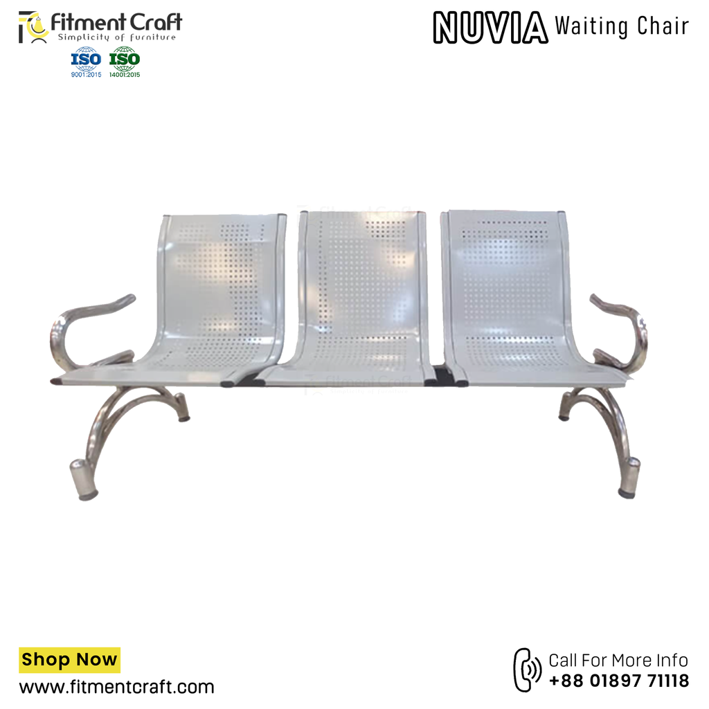 Nuvia-3 Seater Waiting Chair(HCFW-204) Grey