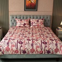 Wild Petal Printed Bed Sheet – Wine । PBS - 0072